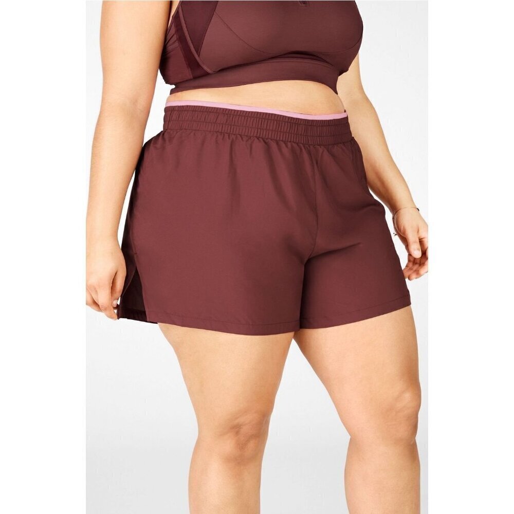 Fabletics Breathe Mid-Rise Run Short Lined Zip Pocket Stretchy Running Swim 4X